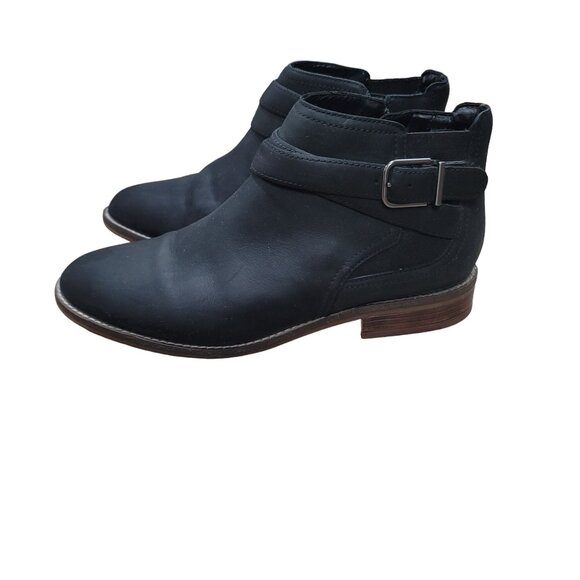 Clarks Camzin Hale Black Ankle Zip Buckle Chelsea Biker Office Work Boots US 10 - Picture 4 of 8